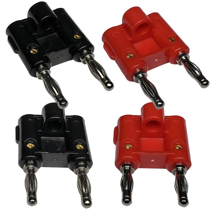 CESS Dual 2-Way Speaker Banana Plug Cable Connector - Banana Dual Plug (4 Pack) - Image 4